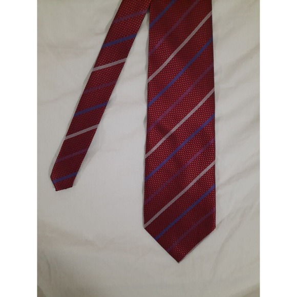 Ermenegildo Zegna Other - Ermenegildo Zegna Mens Silk Tie Necktie 59.5x4 Wide Red Stripe Italy Mint
